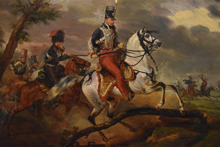 Equestrian portrait of Colonel Clary, commanding the 1st Hussard Regiment from 1813 to 1815, c.1815 - Орас Верне