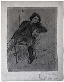 Portrait of the artist Adolf Pichler - Isidoro Grünhut