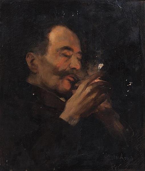 Man with pipe, 1891 - Isidoro Grünhut