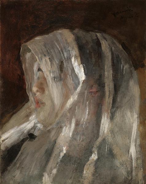 Girl with a White Veil, 1876 - Antonio Mancini