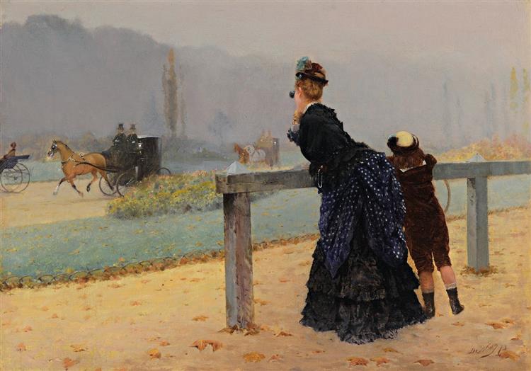At the Bois de Boulogne, Paris, 1873 - Джузеппе Де Ніттіс