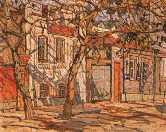 Street in a Provincial Town, 1915 - Абрам Маневич
