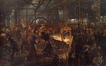 The Iron Rolling Mill (Modern Cyclopes) - Adolph Menzel
