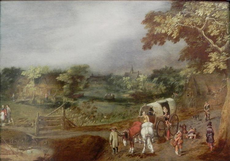 A Summer Village Landscape with Horse, c.1625 - Адріан ван де Венне
