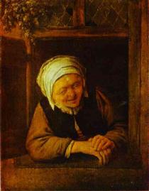 An Old Woman by Window - Адриан ван Остаде