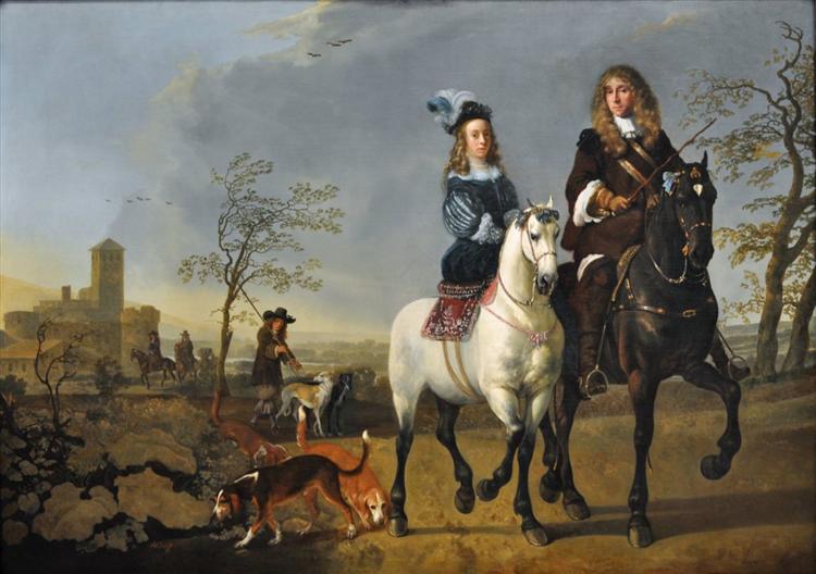 Lady and Gentleman on Horseback, 1655 - Альберт Кейп