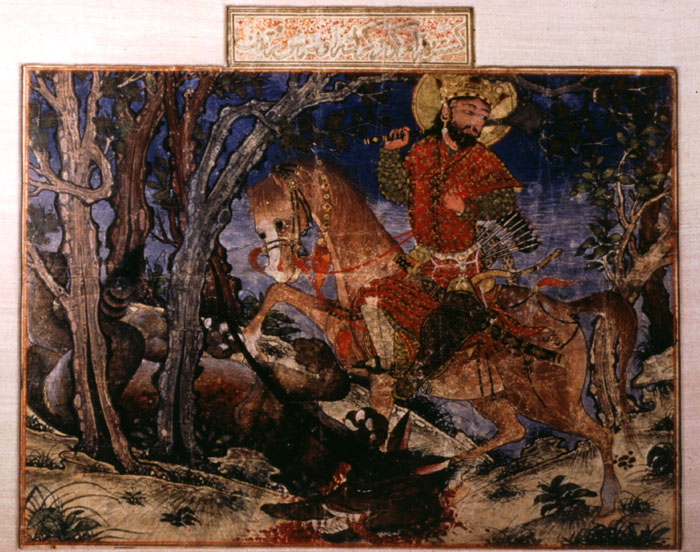 Bahram Gur kills the wolf, 1336 - Ахмад Муса