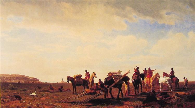 Indians Travelling Near Fort Laramie, 1861 - Albert Bierstadt