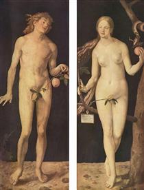Adam and Eve (two panels) - Albrecht Durer