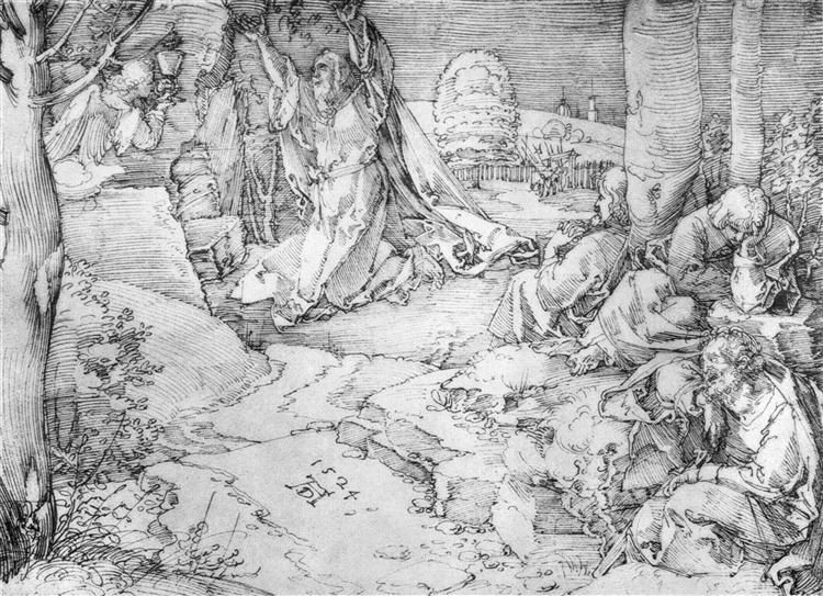 Christ on the Mount of Olives, 1524 - Альбрехт Дюрер