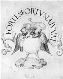 Draft for a book sign lion - Albrecht Dürer