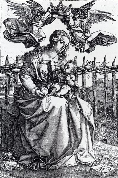Мадонна коронованная двумя ангелами, 1518 - Альбрехт Дюрер