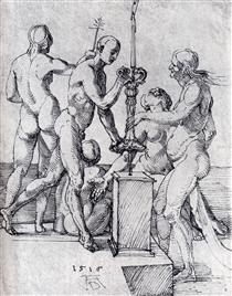 Male And Female Nudes - Albrecht Dürer
