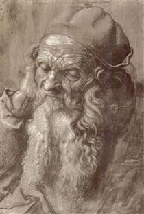 Man Aged 93 (brush & ink on paper) - Albrecht Dürer