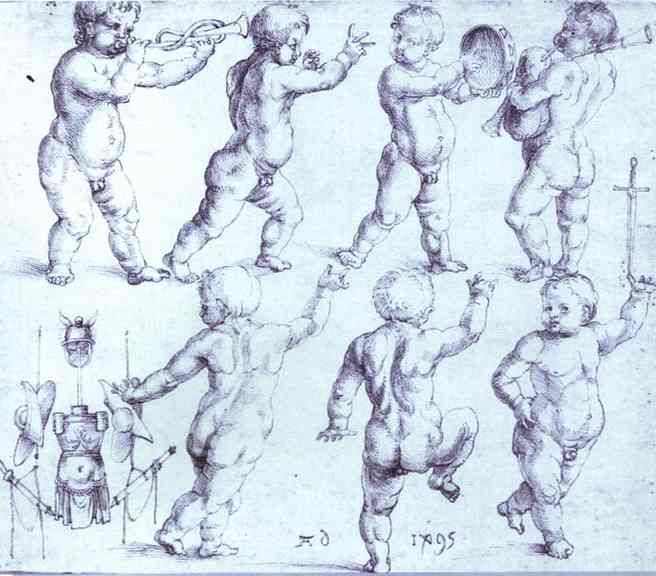 Putti Dancing and Making Music, 1495 - Альбрехт Дюрер