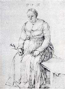 Сидящая женщина - Альбрехт Дюрер