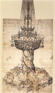 Sketch of a Table Fountain - Albrecht Dürer
