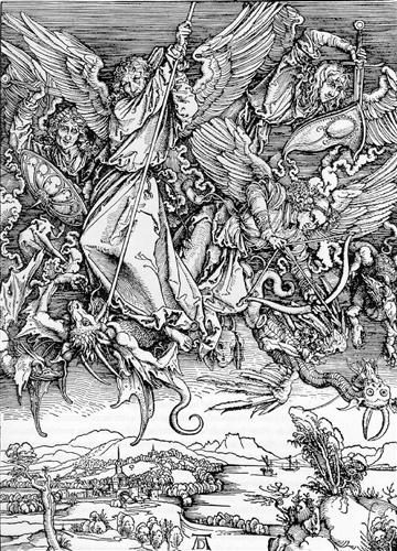 St Michael Fighting the Dragon - Albrecht Durer - WikiArt.org