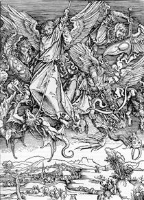 St Michael Fighting the Dragon - Альбрехт Дюрер