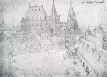 The Cathedral Of Aix La Chapelle With Its Surroundings, Seen From The Coronation Hall - Albrecht Durer