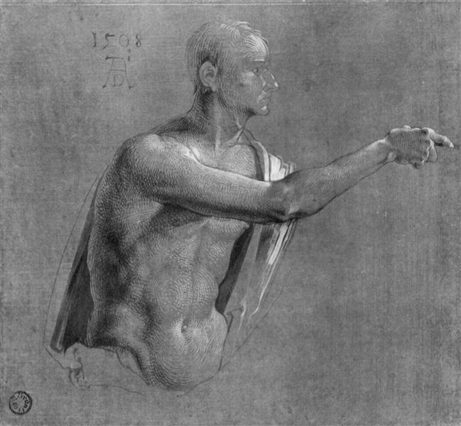 Upper Body of Christ, 1508 - Альбрехт Дюрер
