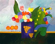 Vase With Flowers and Fruit - Aldemir Martins