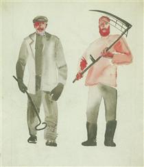 Worker and peasant - Олександр Дейнека