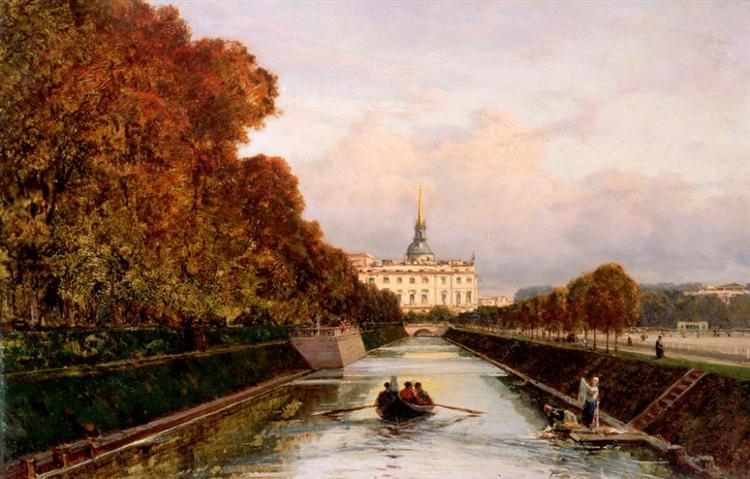 View to Michael's Castle in Petersburg from Lebiazhy Canal, c.1880 - Alexeï Bogolioubov