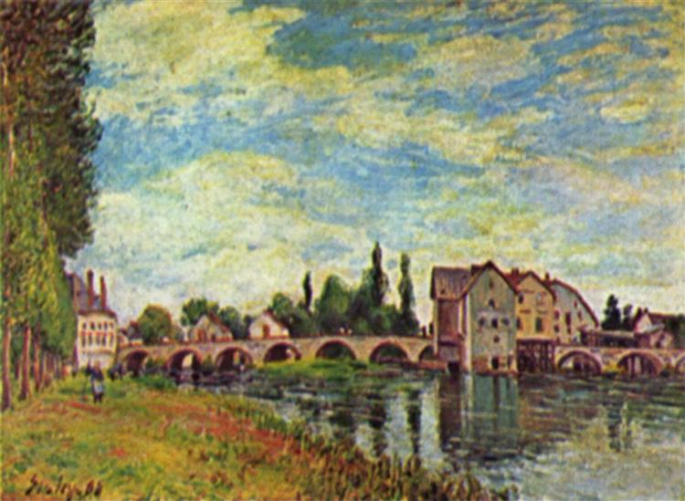 Pont et Moulin de Moret en été, 1888 - Alfred Sisley