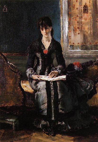 Portrait of a Young Woman, c.1870 - Альфред Стевенс