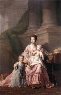 Queen Charlotte with her Two Children - Аллан Рэмзи