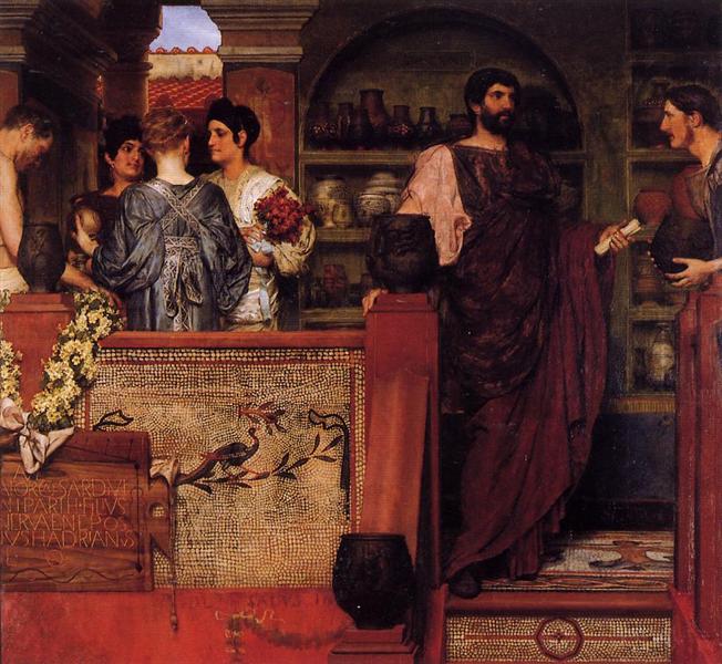 Адриан посещает римско-британскую гончарную  мастерскую, 1884 - Лоуренс Альма-Тадема
