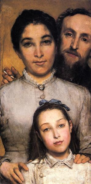 Portrait of Aime Jules Dalou, his Wife and Daughter, 1876 - Лоуренс Альма-Тадема