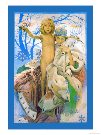 Poster presentation of Andersen's Snow Queen - Alfons Maria Mucha