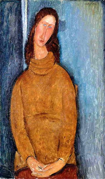 Jeanne Hebuterne in a Yellow Jumper, 1919 - Amedeo Modigliani