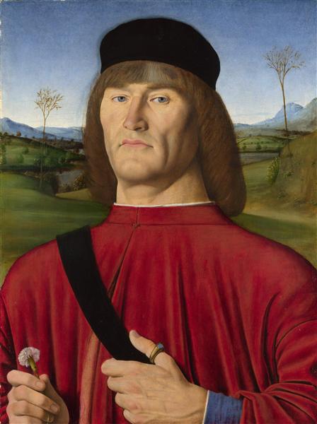 Man with a Pink Carnation, c.1495 - 安德里亞·索拉里