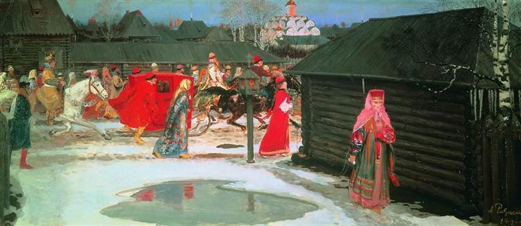 Wedding Train in the XVII century, Moscow, 1901 - Andrei Riabushkin