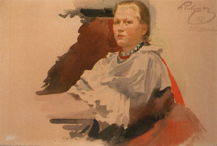 Woman in Novgorod Peasant Dress, 1901 - Andrei Ryabushkin