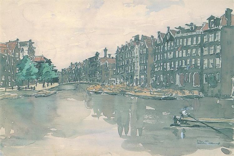 Amsterdam. The market of iron., 1913 - Anna Ostroumova-Lebedeva