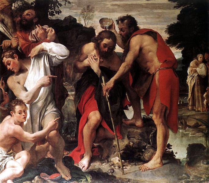 Baptism of Christ, 1584 - Аннібале Карраччі