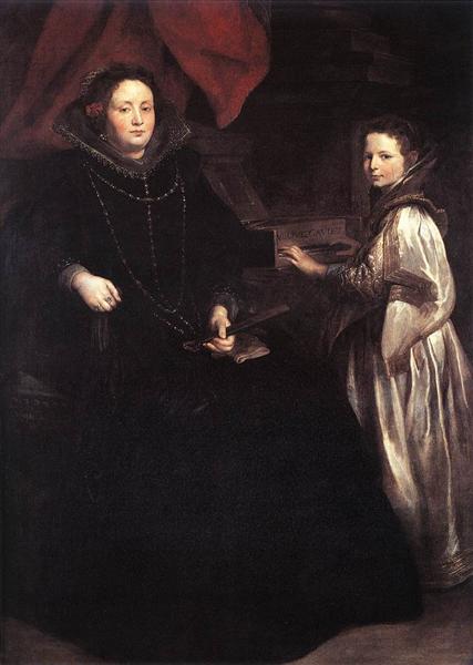 Portrait of Porzia Imperiale and Her Daughter, 1628 - Антоніс ван Дейк