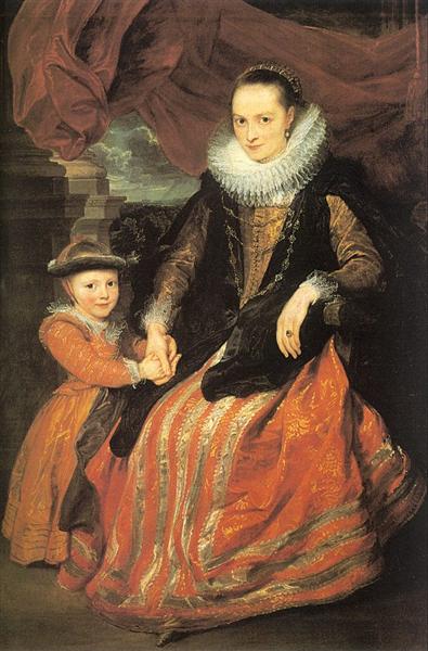 Портрет  Сюзанны Фурмен и ее дочери, 1620 - Антонис ван Дейк