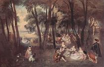 Entertainment countryside - Antoine Watteau