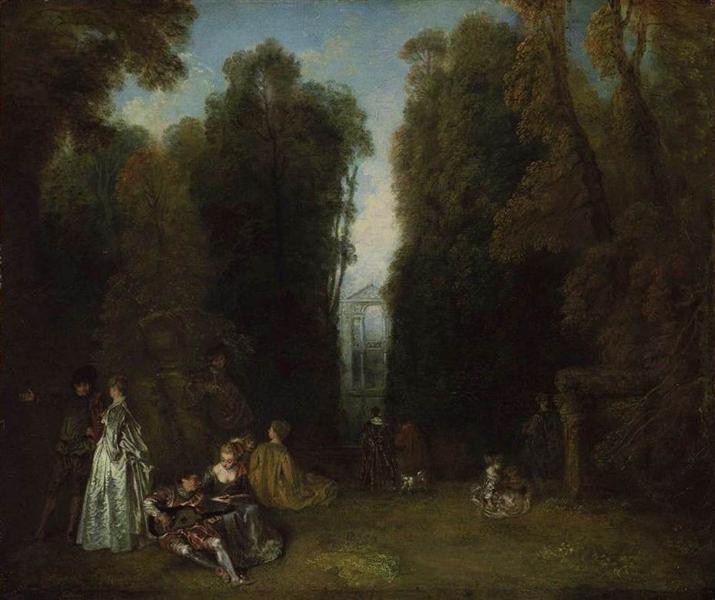 View through the Trees in the Park of Pierre Crozat, c.1715 - Antoine Watteau
