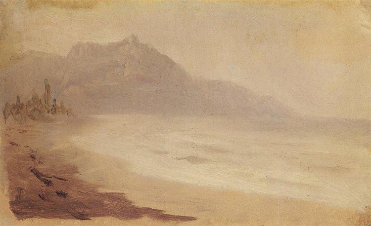 Sea coast. View of Mount Demerdzhi, c.1880 - Arkhip Kuindzhi