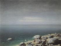 The limpid water. Gloomy day. Crimea - Archip Iwanowitsch Kuindschi