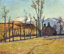 Cottages in a landscape - Armand Guillaumin