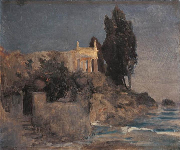 Villa by the Sea, c.1864 - Арнольд Бёклин