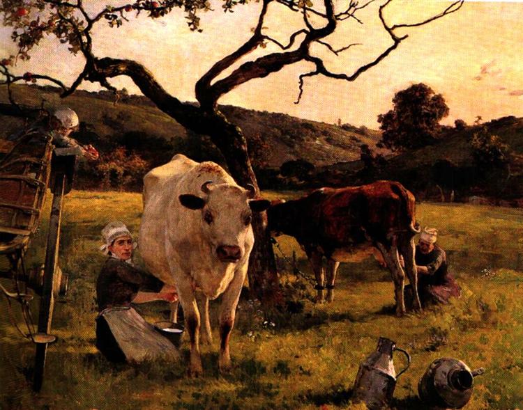 The Milking, 1892 - Артуро Михелена