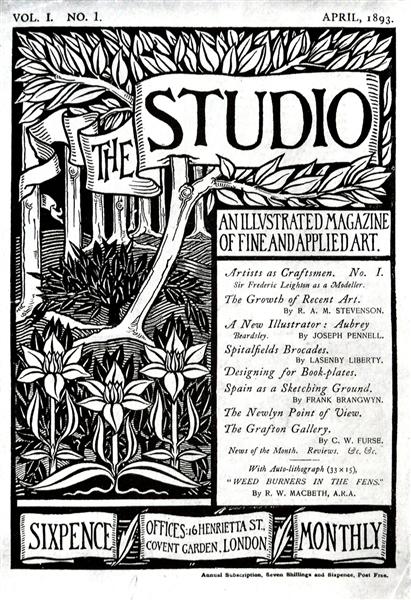 The Cover of The Studio Volume 1, 1893 - Обри Бёрдслей